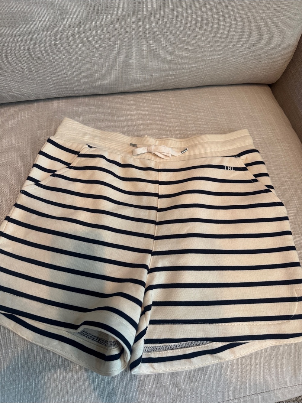 Polo by Ralph Lauren Cream and Navy Striped Women’s Shorts